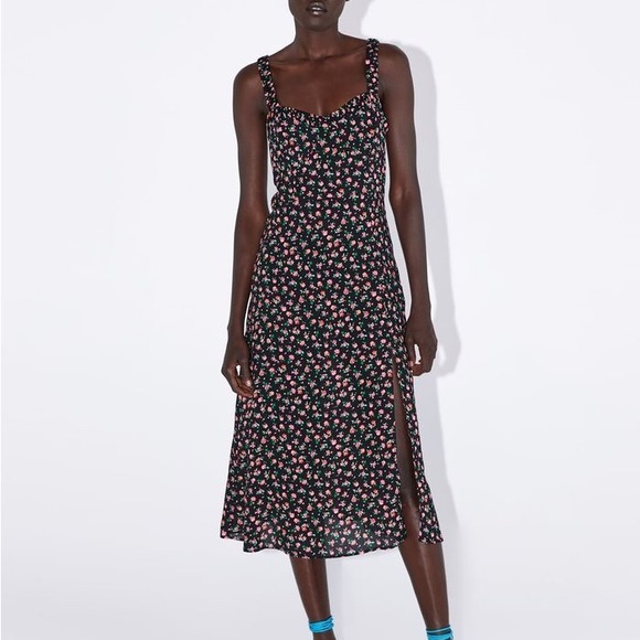 Midi dress with slit - Picture 1 of 5